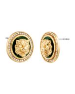 Just Cavalli Earrings with Gold Tiger Head and Crystal