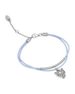 Just Cavalli Blue Adjustable Bracelet with Silver Tiger Head 