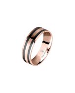 Maserati J logo men ring stainless steel rose gold size 19