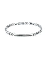 Maserati ICONIC bracelet silver , Black with crystal size 18.5+3CM