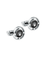 Maserati TRIDENT men cufflink steel black and silver 