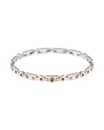 Maserati logo bracelet for gent steel silver with rose gold