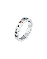Maserati logo print ring for men silver , Rose gold size 27