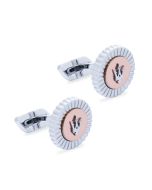 Maserati logo cufflink for men steel silver , Rose gold