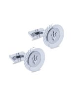 Maserati logo cufflink for men stainless steel silver 