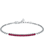 Morellato TENNIS bracelet for men silver , Red Zircon