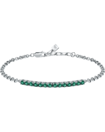 Morellato TENNIS bracelet for men silver , Green Zircon