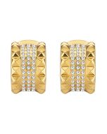 Police BARREL earring for women steel gold with crystal