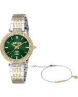 Just Cavalli Ladies Varenna Watch set gold , Green