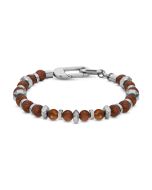 Cerruti 1881NEPAL men bracelet steel silver , Brown 