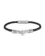 Police Forever Batman Men's Black Leather Bracelet 