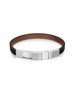 Police Men's Leather Bracelet - Black & Brown 