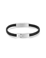 Police Men's Bracelet - Black Braided Leather