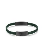Police Men's Leather Bracelet - Green Leather 