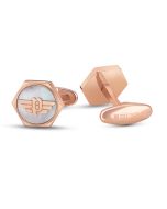 Police HEXAGON men cufflink stainless steel rose gold 