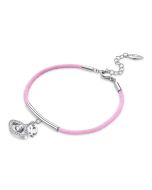 Police EYE ladies bracelet steel silver with Pink Naylon