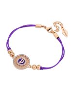 Police LUCK ladies bracelet steel rose gold with Purple Naylon