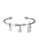 Police women earring steel silver 