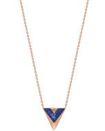 Police DELTA ladies necklace stainless steel rose gold ,Pearl