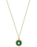 Police Ladies necklace stainless steel gold , Green