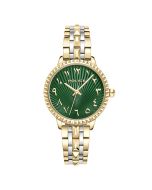 Police watch with Arabic number for women green , Gold