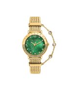 Trussardi ladies watch stainless steel gold , Green