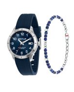 Sector 270 Quartz gent watch with blue silicon and bracelet