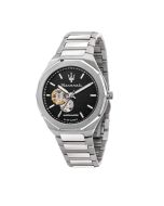 Maserati STILE gent automatic watch steel black , Silver