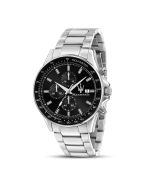 Maserati SFIDA gent Quartz watch steel silver , Black