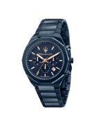 Maserati STILE gent Quartz watch steel dark blue 