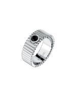 Morellato URBAN men ring steel silver with black Crystel size 23