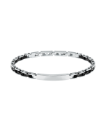 Sector Ceramic bracelet for men silver , Black size 19cm