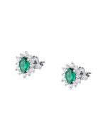Morellato women KATE earring steel silver with green crystal