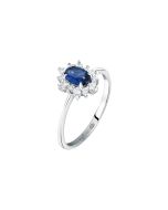 Morellato women KATE ring steel silver with blue crystal size 18