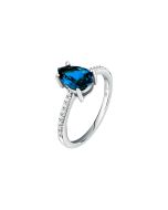 Morellato Tesori ladies ring steel silver , Blue crystal size 14