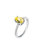 Morellato women ring steel silver with yellow crystal size 18