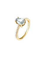 Morellato women ring steel gold with white crystal size 14