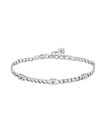 Morellato Men bracelet steel silver with gold size 18