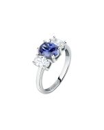 Morellato COLORI ladies ring steel silver and blue crystal size 18