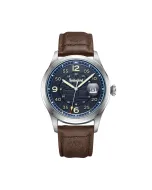 Timberland Men Watch with Blue Dial and Brown Leather Strap