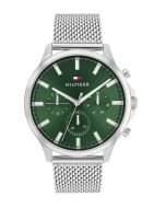 Tommy Hilfiger chronograph men watch steel silver , Green