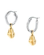 Trussardi T-DESIGN ladies earring steel silver , Gold size 28MM