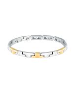Trussardi ladies bracelet T-LOGO steel silver , Gold size 16+3CM