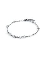 Trussardi ladies bracelet T-LOGO steel silver crystal size 16+3CM