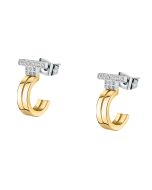 Trussardi T-LOGO women earring gold with crystal size 12MM