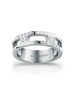 Trussardi T-LOGO women ring steel silver with crystal size 16