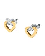 Trussardi T-LOGO Heart ladies earring steel silver , Gold 