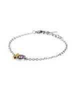 Trussardi T-LOGO ladies bracelet with Pink crystal size 16+3CM