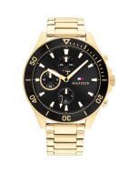 Tommy Hilfiger Gents Watch steel black , Gold